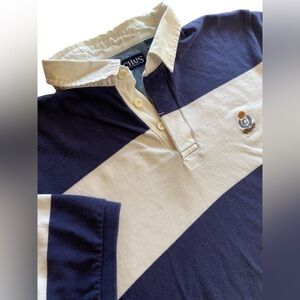 Chaps Striped Rugby Polo Men’s XXL White Navy Red Preppy Prep Summer Spring 90s